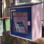 Little Library on a wall, funded by PSBL
