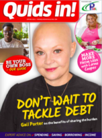 front page of march edition of Quids In magazine with photo of Gail Porter